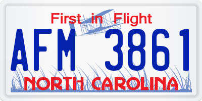 NC license plate AFM3861