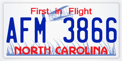 NC license plate AFM3866