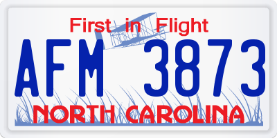 NC license plate AFM3873