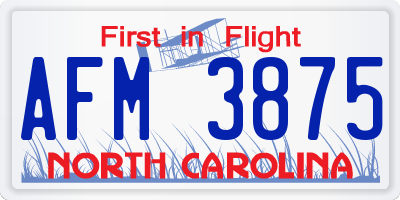 NC license plate AFM3875