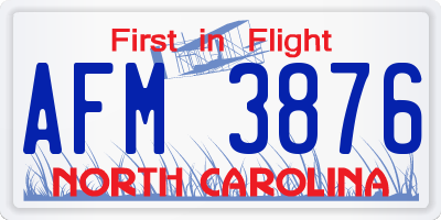 NC license plate AFM3876