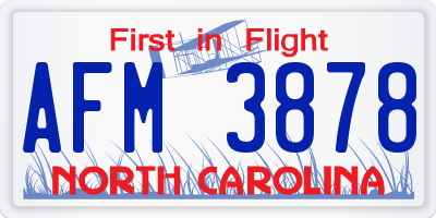 NC license plate AFM3878