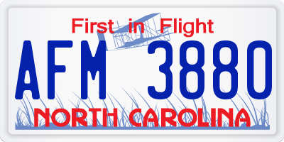 NC license plate AFM3880