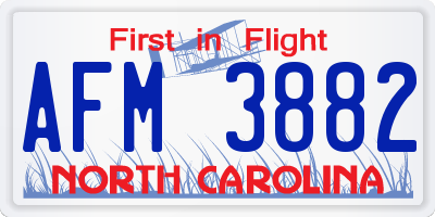 NC license plate AFM3882
