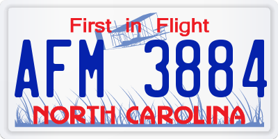 NC license plate AFM3884