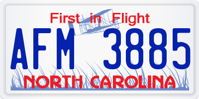 NC license plate AFM3885