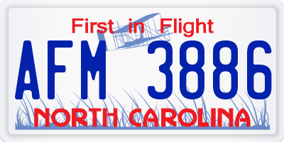 NC license plate AFM3886
