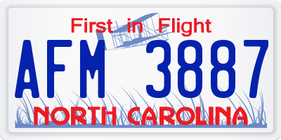 NC license plate AFM3887