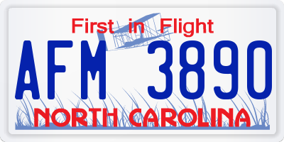 NC license plate AFM3890