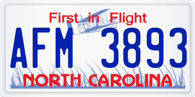 NC license plate AFM3893