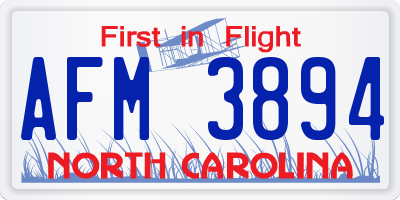 NC license plate AFM3894