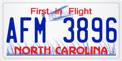 NC license plate AFM3896