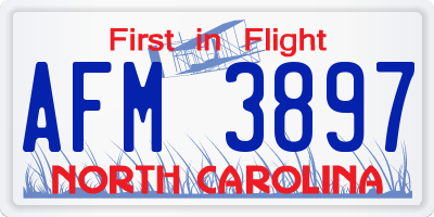 NC license plate AFM3897