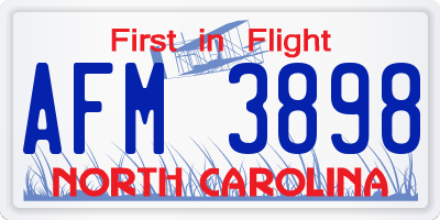 NC license plate AFM3898