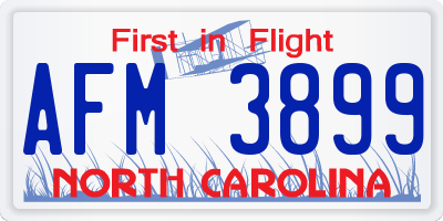 NC license plate AFM3899