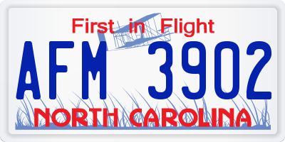 NC license plate AFM3902