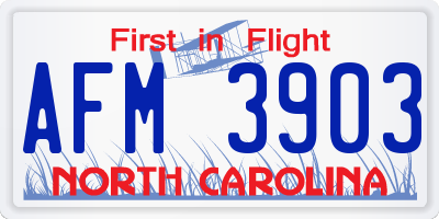 NC license plate AFM3903