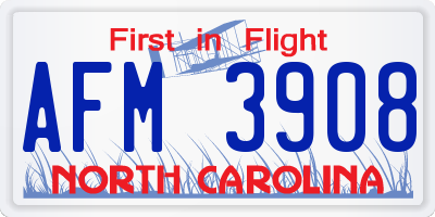NC license plate AFM3908