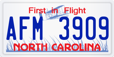 NC license plate AFM3909