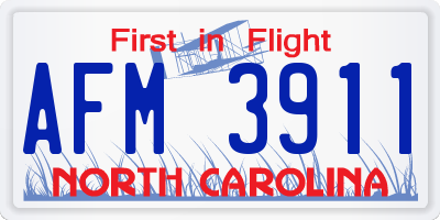 NC license plate AFM3911