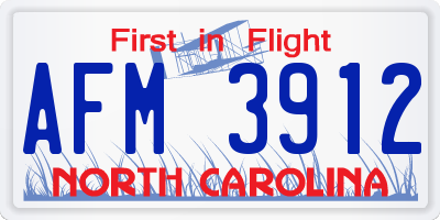 NC license plate AFM3912