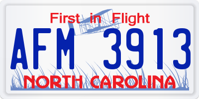NC license plate AFM3913