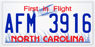 NC license plate AFM3916
