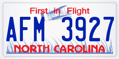 NC license plate AFM3927