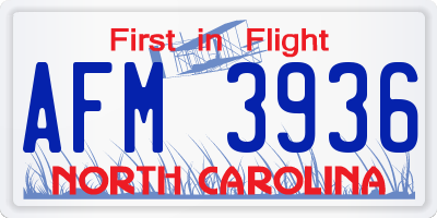 NC license plate AFM3936