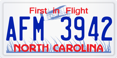 NC license plate AFM3942