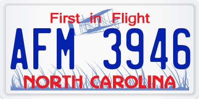 NC license plate AFM3946