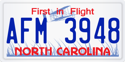 NC license plate AFM3948