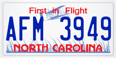 NC license plate AFM3949