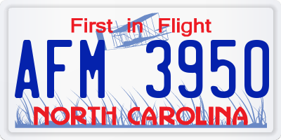 NC license plate AFM3950