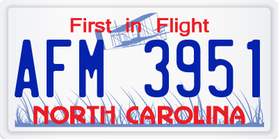 NC license plate AFM3951
