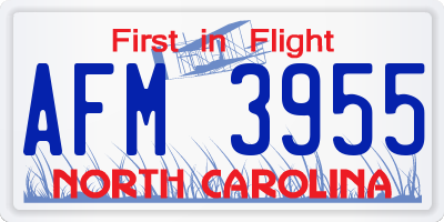 NC license plate AFM3955