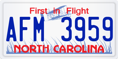 NC license plate AFM3959