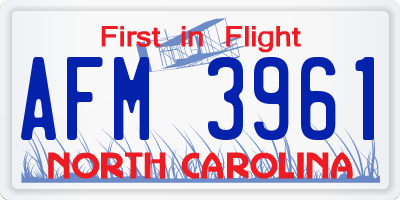 NC license plate AFM3961