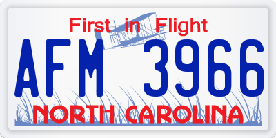 NC license plate AFM3966