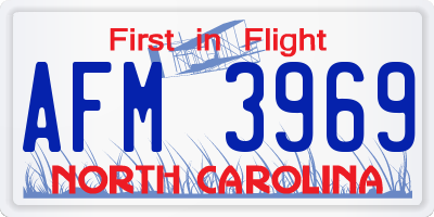 NC license plate AFM3969