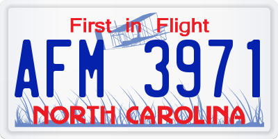 NC license plate AFM3971