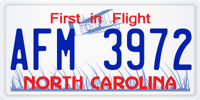 NC license plate AFM3972