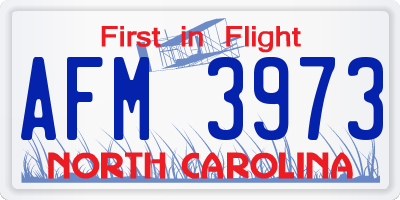 NC license plate AFM3973
