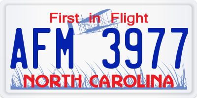 NC license plate AFM3977