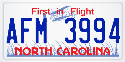 NC license plate AFM3994