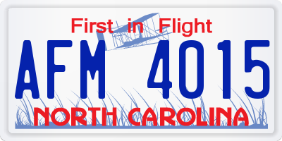 NC license plate AFM4015