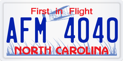 NC license plate AFM4040