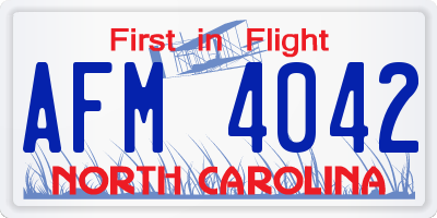NC license plate AFM4042