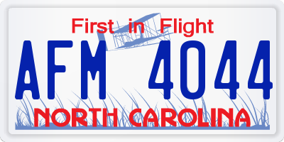 NC license plate AFM4044