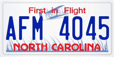 NC license plate AFM4045